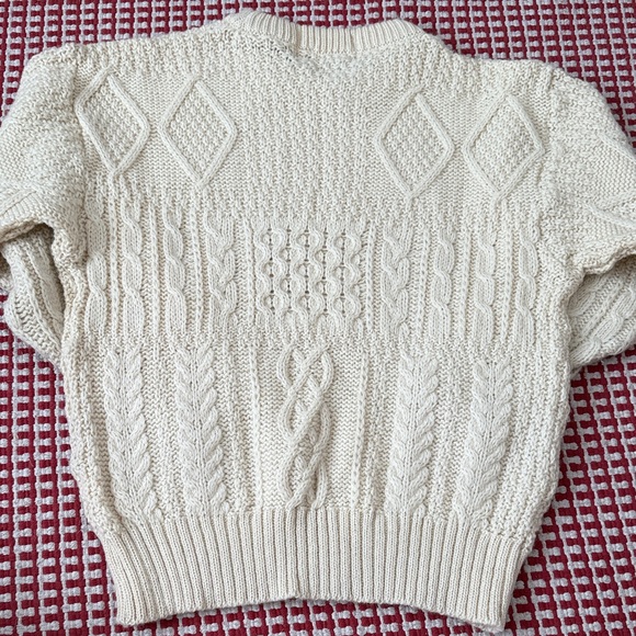 Cable Knit Cream Crewneck Sweater - Picture 5 of 5